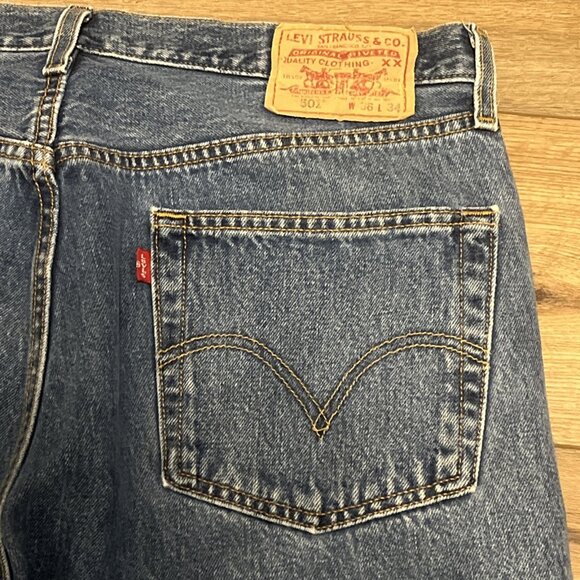 Men's Levis 501 Original Fit Denim Jeans SZ 36x34 Blue Modern Button Fly Red Tab - Picture 13 of 13